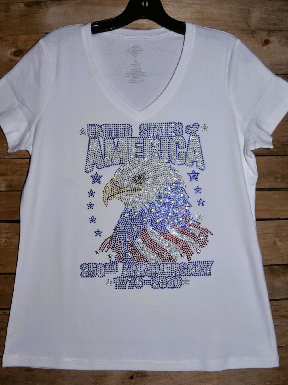 America's 250th Birthday 4th of July rhinestone shirt sz XS S M L XL XXL 1X 2…